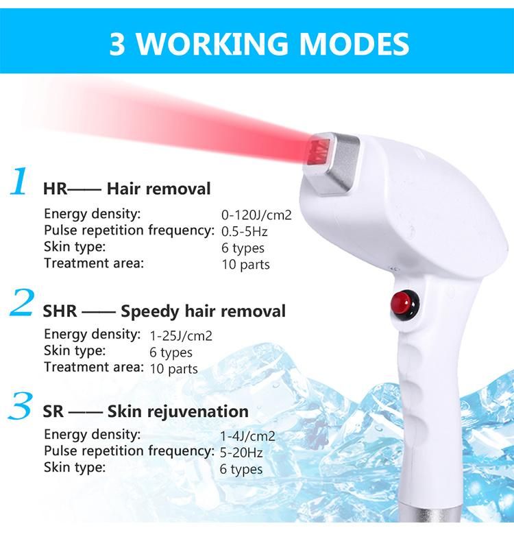 Diodo laser Hair Reduction Permanent Painless 1000W Laser Machine 808 Diode Laser Hair Removal