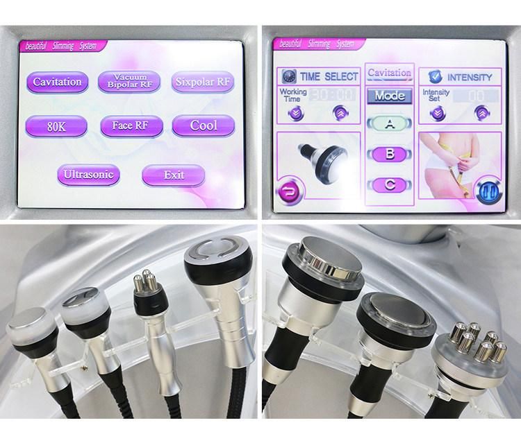 Lipocavitation Professional 40K 60K 80K 6 In1 Cavitation 25K Ultrasonic Lipolaser 40kHz 80kHz Cavitation RF Slimming Device