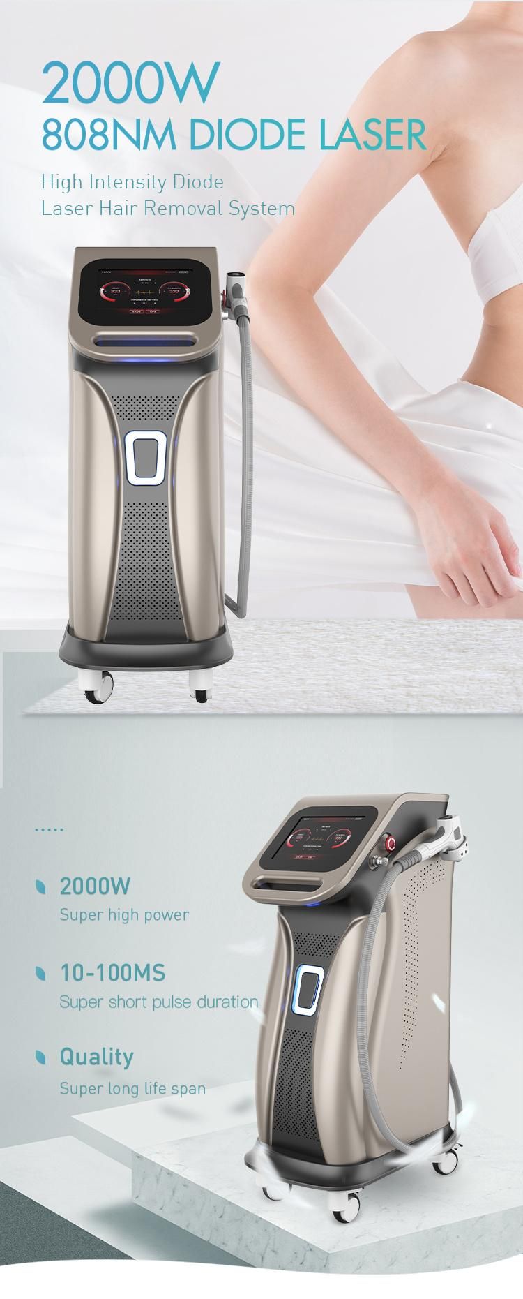 High Power and Painless Laser Hair Removal Triple Wave 808nm