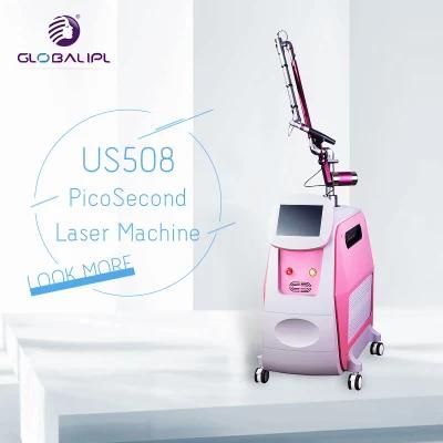 High Efficiency ND YAG Laser 532nm 1064nm Q-Switched Picosecond Laser Tattoo Removal Machine