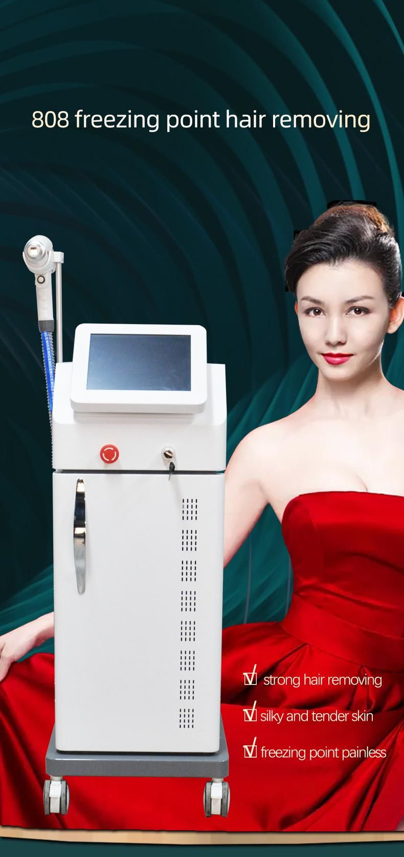 808 Diode Laser Hair Removal Skin Rejuvenation Device 755 808 1064 Ice Platinum Beauty Machine