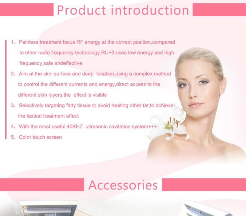 Portable Multipolar Radio Frequency Ultrasound Vacuum Cavitation Fat Burning Beauty Equipment (RU+3)