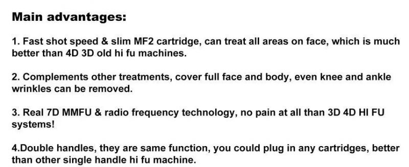 Mmfu Portable 7D Hifu RF Beauty Machine for Face Lifting