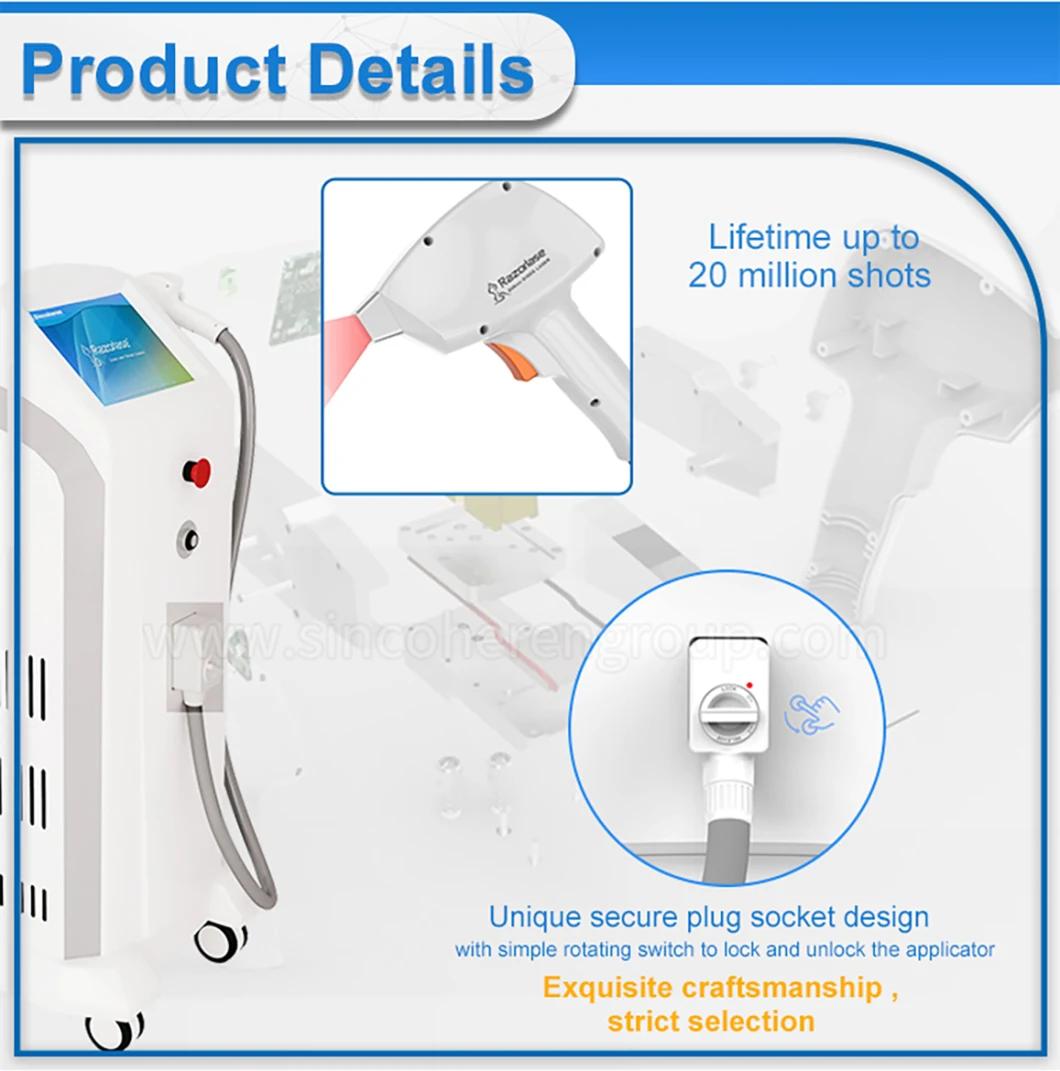 Az Beijing Sincoheren 12 Bars Medical Diode Laser 808nm Hair Removal 755 808 1064 Diode Laser Hair Removal Machine for Hospital SPA Use