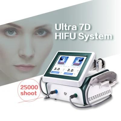 Portable 7D Hifu Face Lifting Winkle Removal 7 Cartridges Hifu 7D Machine for Beauty Salon