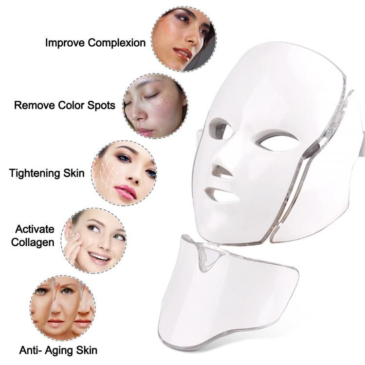 Face Beauty Equipment Wholesale 7 Color LED Photon Light Therapy Facial Mask