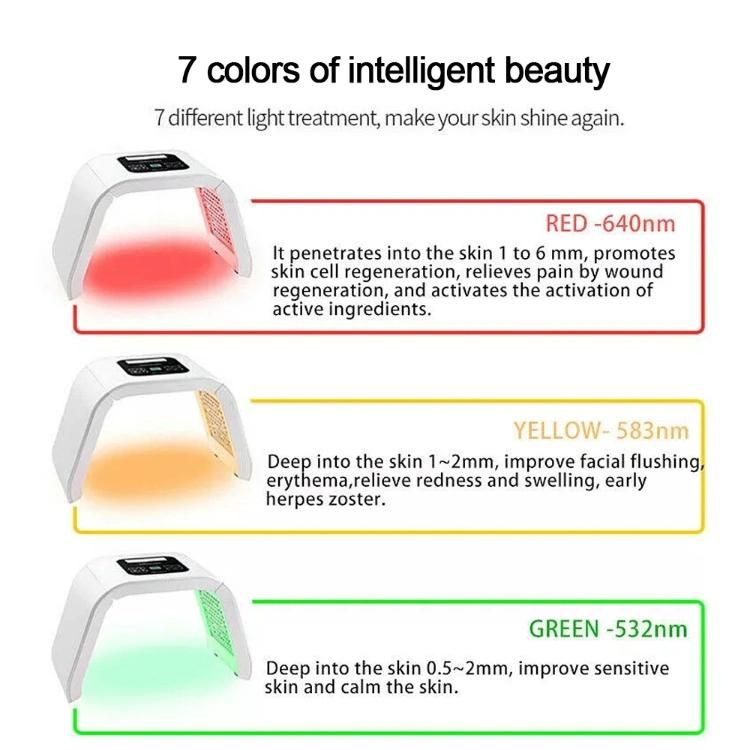 7 Color PDT LED Light Therapy Body Care Machine Face Skin Rejuvenation LED Facial Beauty SPA PDT Therapy