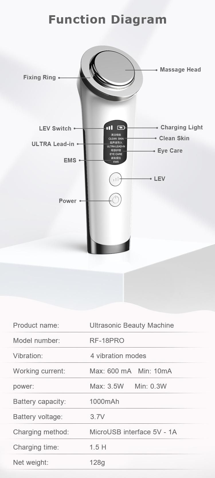2020 New Arrival Ultrasound Machine Face Lifting Ultrasonic Atomization EMS Beauty Equipment
