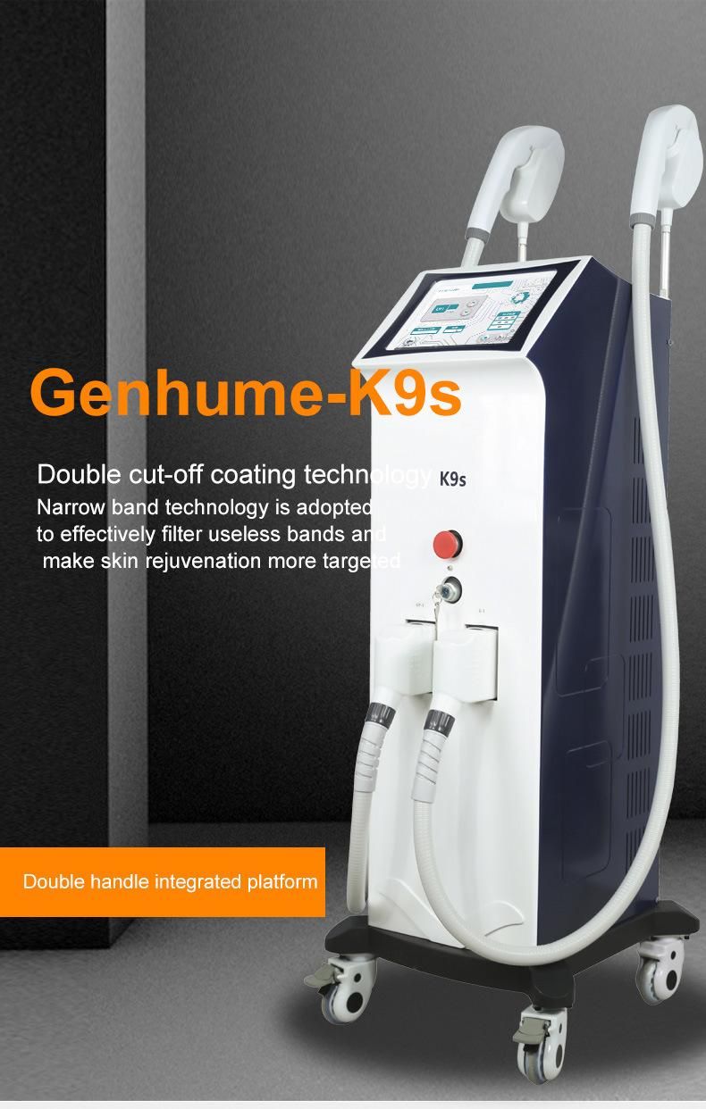 Salon IPL Shr Equipment with Two Handles Laser Medical Beauty Equipment Opt Laser Hair Removal Machine