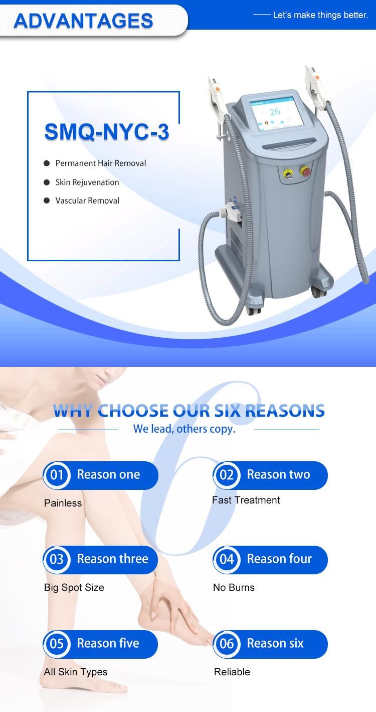 2022 IPL Skin Rejuevanation High Quality Hair Removal IPL and Opt Vascular Handle