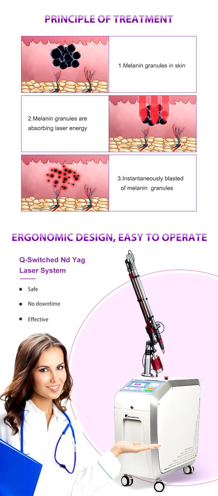 Q-Switch ND YAG Laser Tattoo Removal Laser Skin Care Medical Equipment