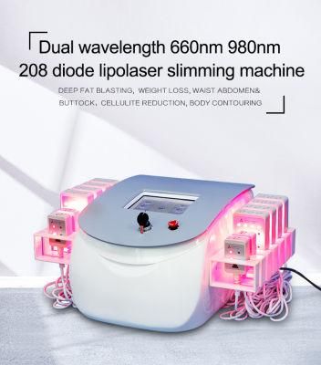 12 Paddles Lipo Laser Slimming Dual Wavelength 650nm/980nm Laser Beauty Machine