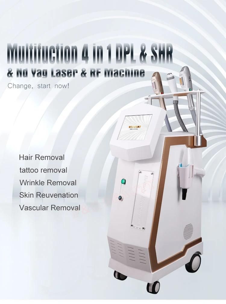 4 in 1 Multi-Function IPL Hair Removal Skin Rejuvenation Tattoo Removal for Salon Clinic Beauty Machine