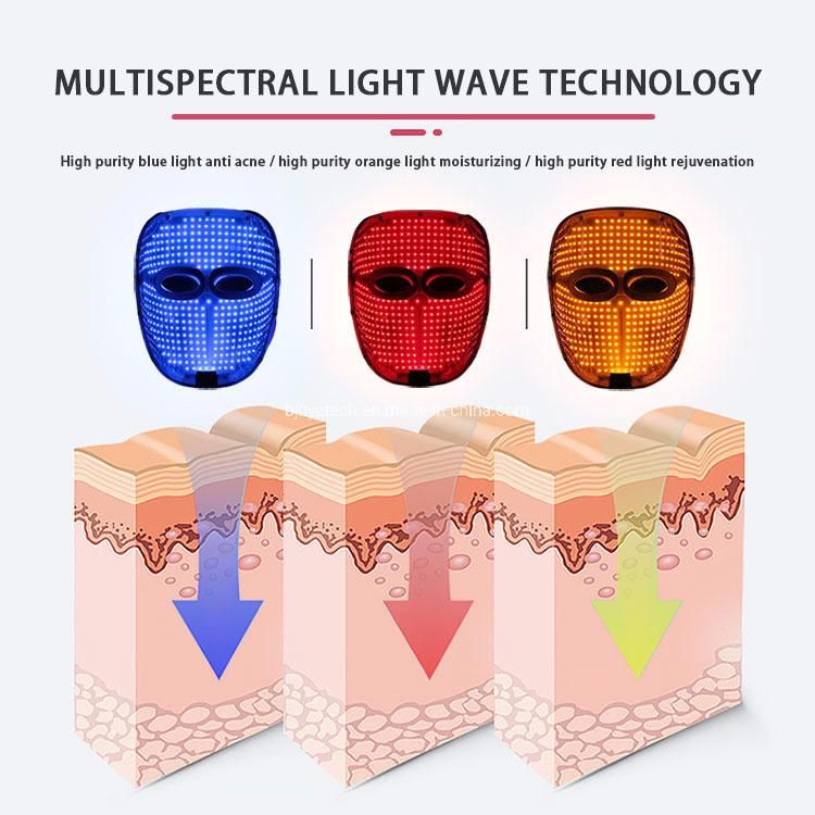 New LED Face Mask 1200 Beads Red/Blue/Orange Infrared LED Photon Facial Mask for Sale