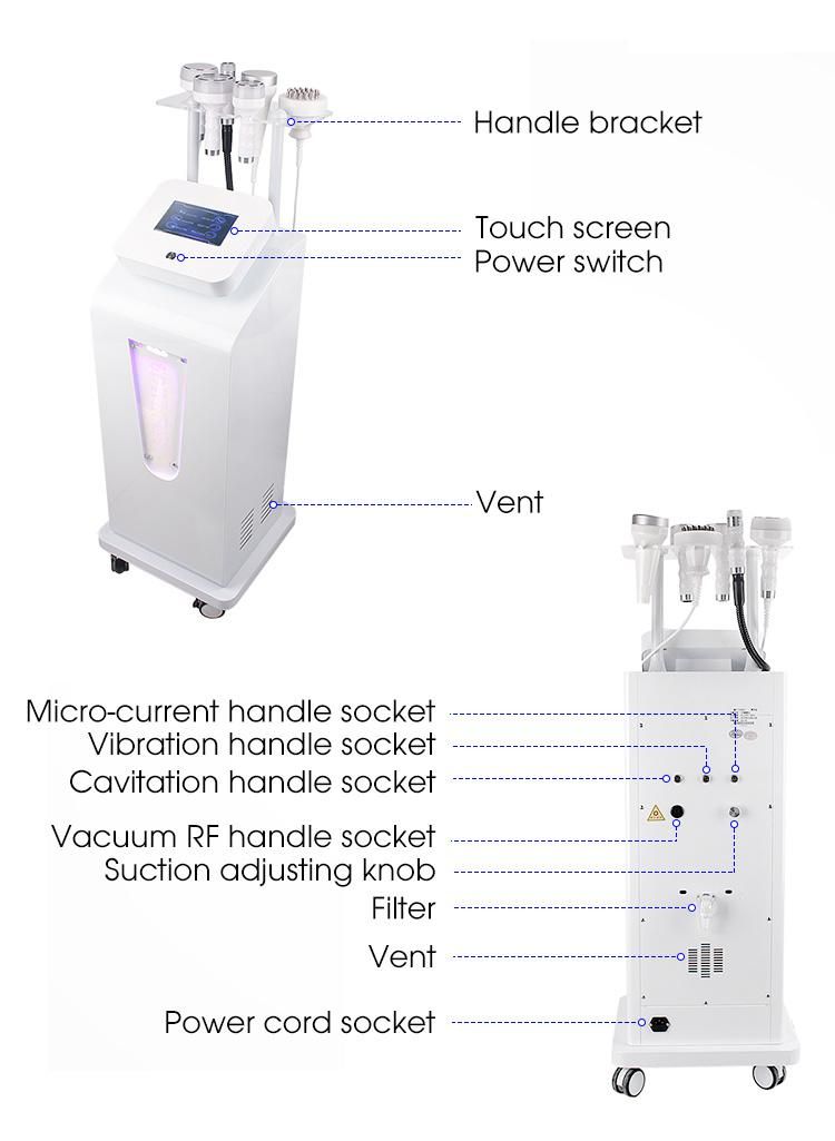 6 in 1 Micro-Current Vibration RF 80K Cavitation Slimming Machine