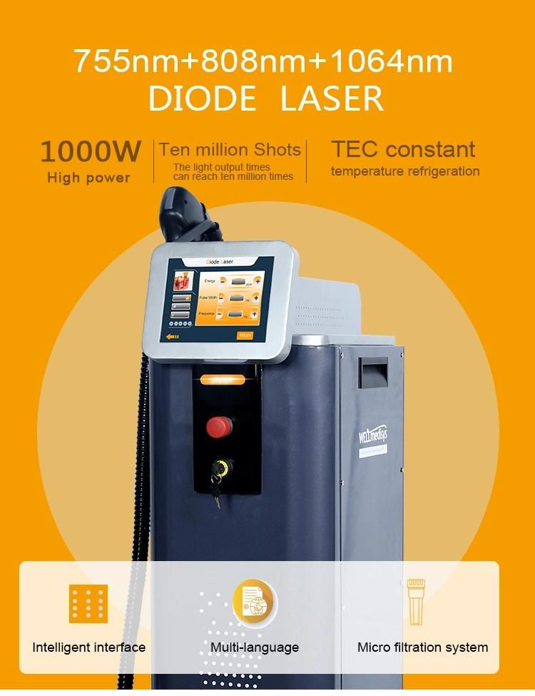 Diode Laser 808nm for Hair Removal and Depilation 808nm Diode Laser for Permanent Hair Removal Beauty Machine