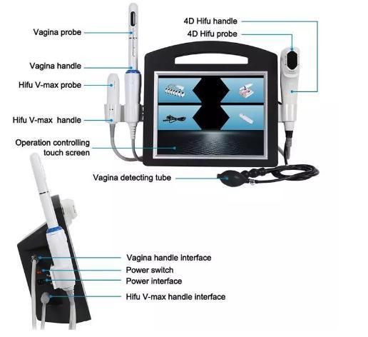 4 In1 4D 3D Hifu V Max Slimming Hifu Vaginal Tightening Machine for Weight Loss Eyelid Lift Upper Lips Lift