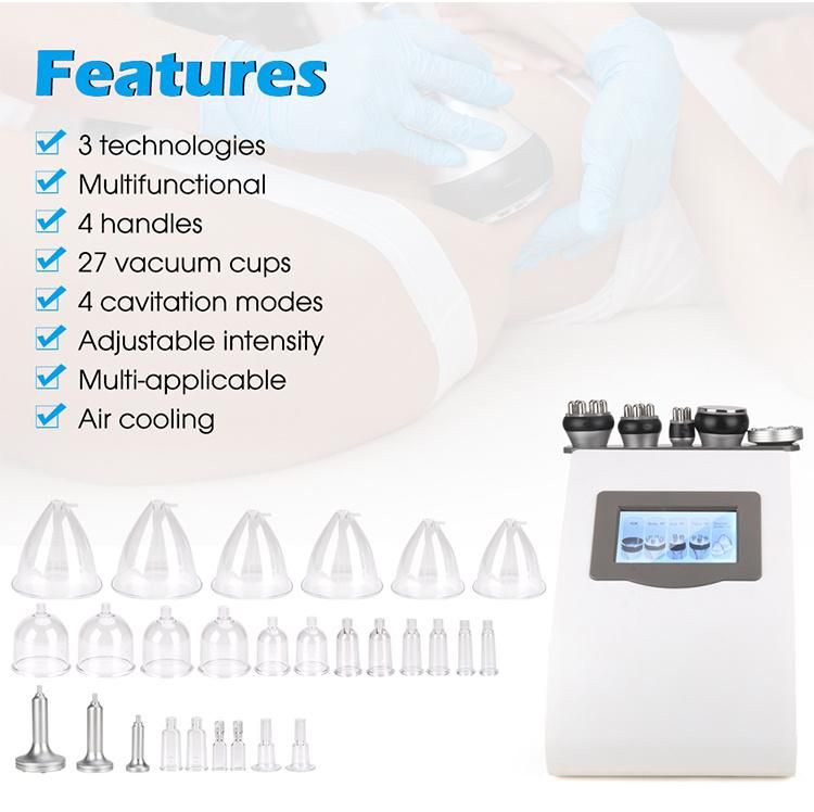 2 in 1 40K Cavitation Radiofrecuency Slimming Machine RF Vacuum Breast Massager Butt Lifting Machine