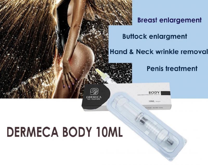 Dermeca Body 10ml/Syringe Crosslinked 24mg/Ml Hyaluronic Acid Gel Body Filler 0.3%Lidocaine Ha Dermal Filler Injection for Breast/Buttock/Body/Penis Enhancement