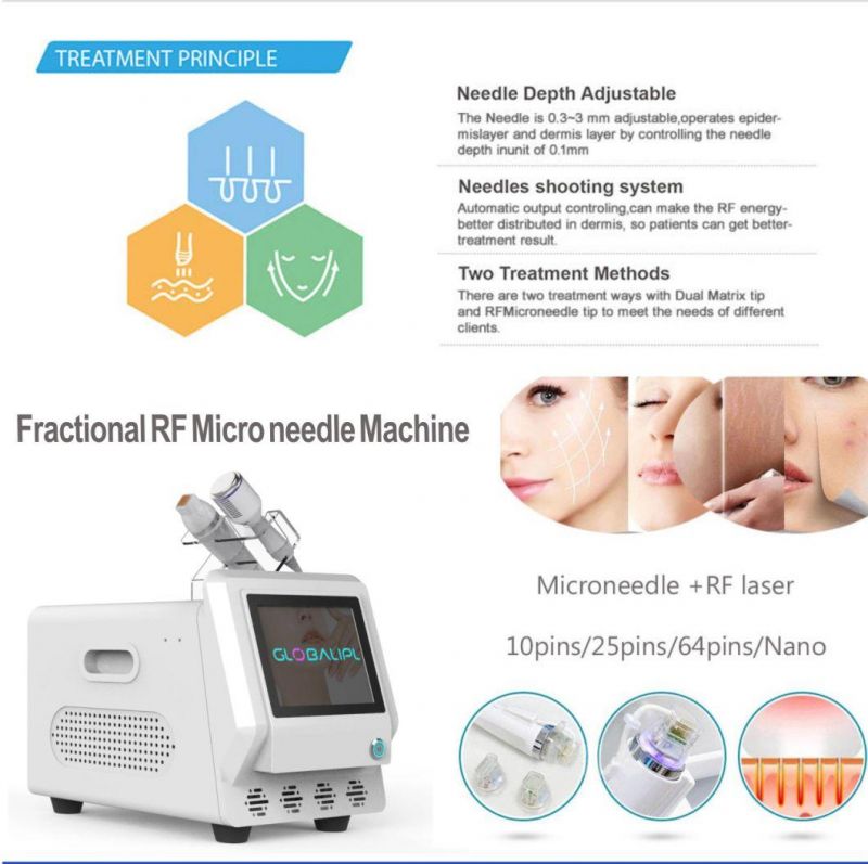 Portable Microneedle RF Face Lift Secret Gold Fractional Radio Frequency Micro Needle Skin Rejuvenation RF Microneedling Machine