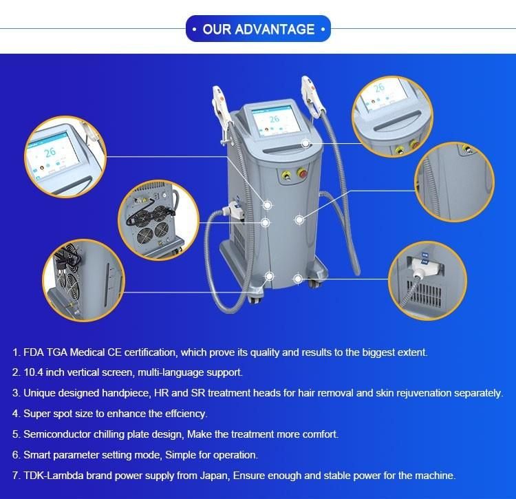 Medical CE Approved Facial Rejuvenation IPL Hair Removal Beauty Equipment Medical Salon Machine