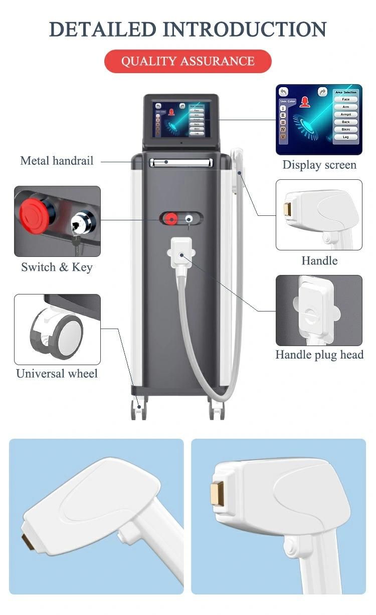 Newest 3 Wavelength 755nm 808nm 1064nm Diode Laser Salon Equipment