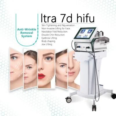 Portable Newest Korea Technology Face Lifting Wrinkle Removal Ultra 7 Cartridges 7D Hifu