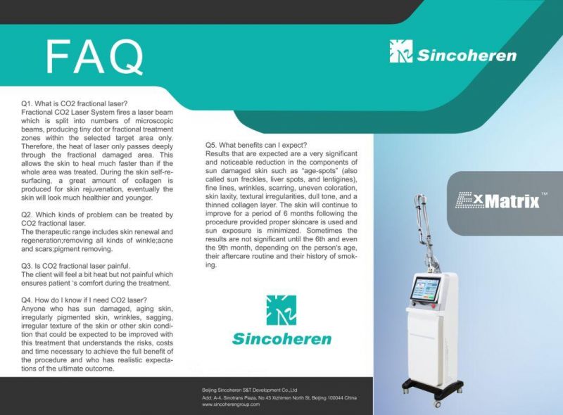 Hot Sale CE/ Tga Approved CO2 Fractional Laser Skin Treatment User-Friendly Interface Equipment