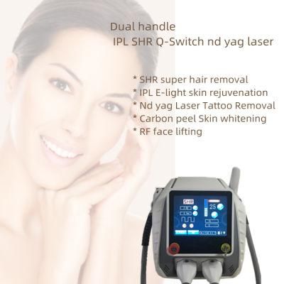 Shr/ IPL+ ND: YAG Laser Beauty Center Use Machine for Hair Removal, Tattoo Removal IPL Shr Laser