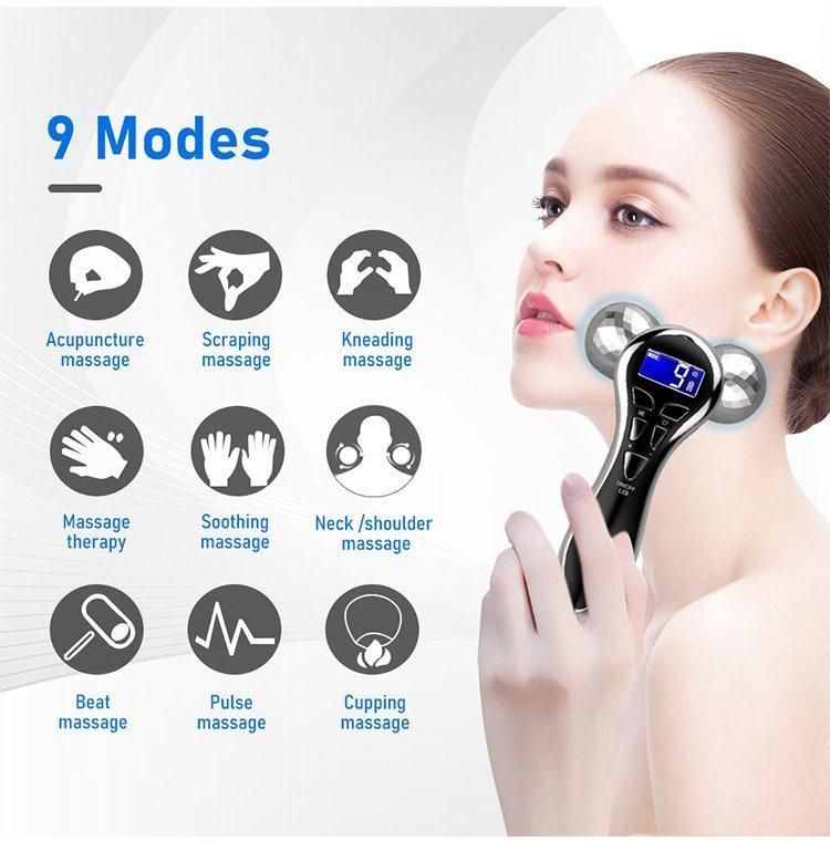 Skin Care Electric Face Massager 4D Roller Beauty Instrument V Face Massage Face-Lifting Tighten Massager Instrument