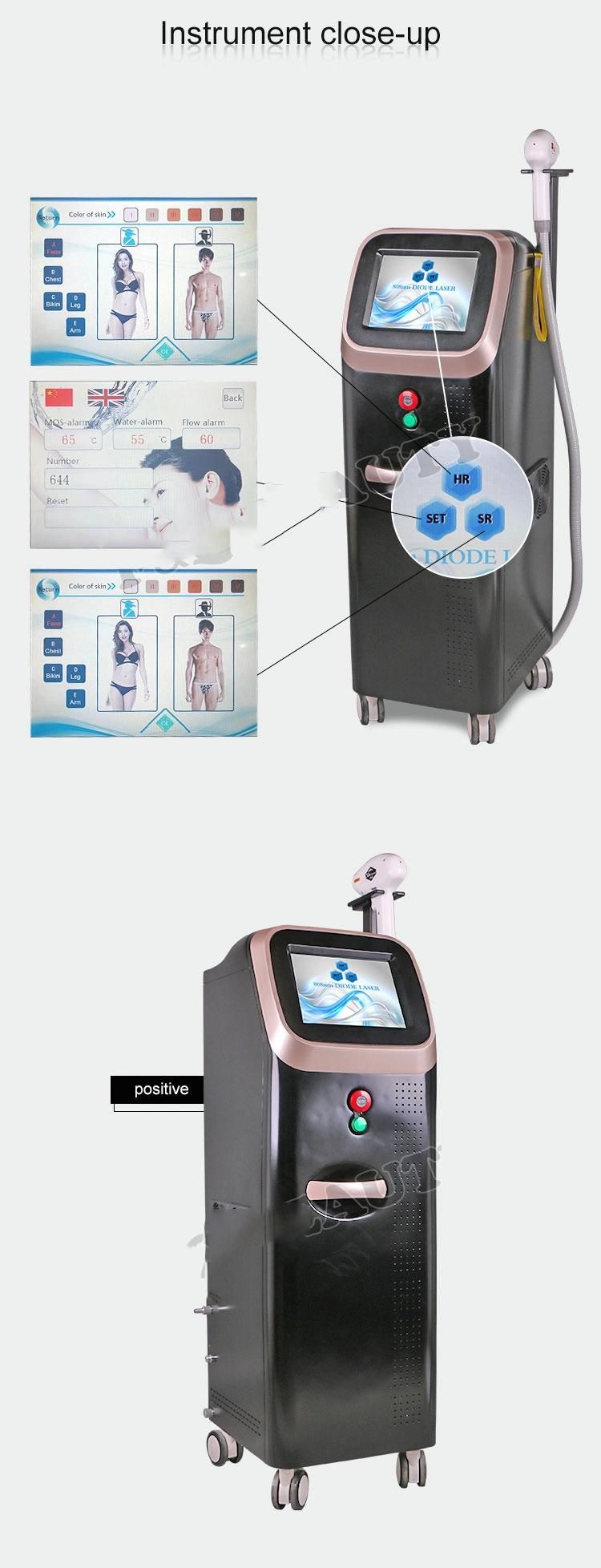 2022 Hot Sale 300W/600W/900W/1200W 808nm/810nm Diode Laser Hair Removal Skin Rejuvenation Machine