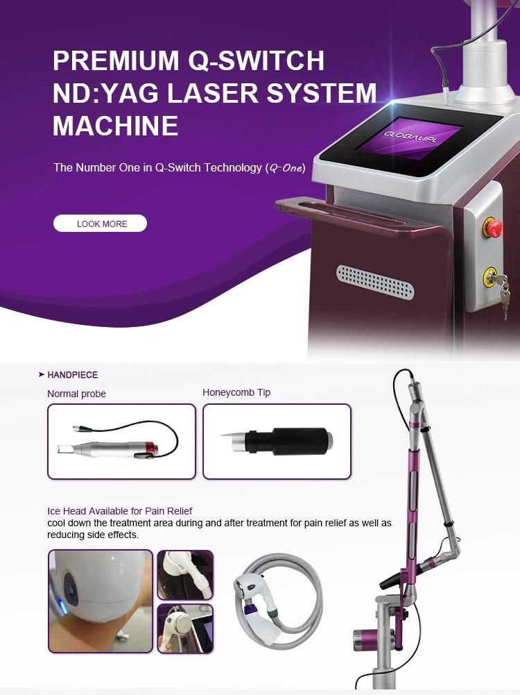 Q Switched ND YAG Laser Tattoo Removal Machine for Carbon Peeling Freckle Removal Machine Factory Price