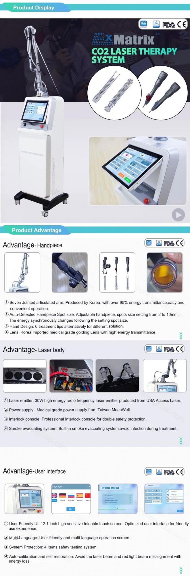 Professional Medical CO2 Fractional Laser Machine for Scar Removal, Vaginal Tightening Machine