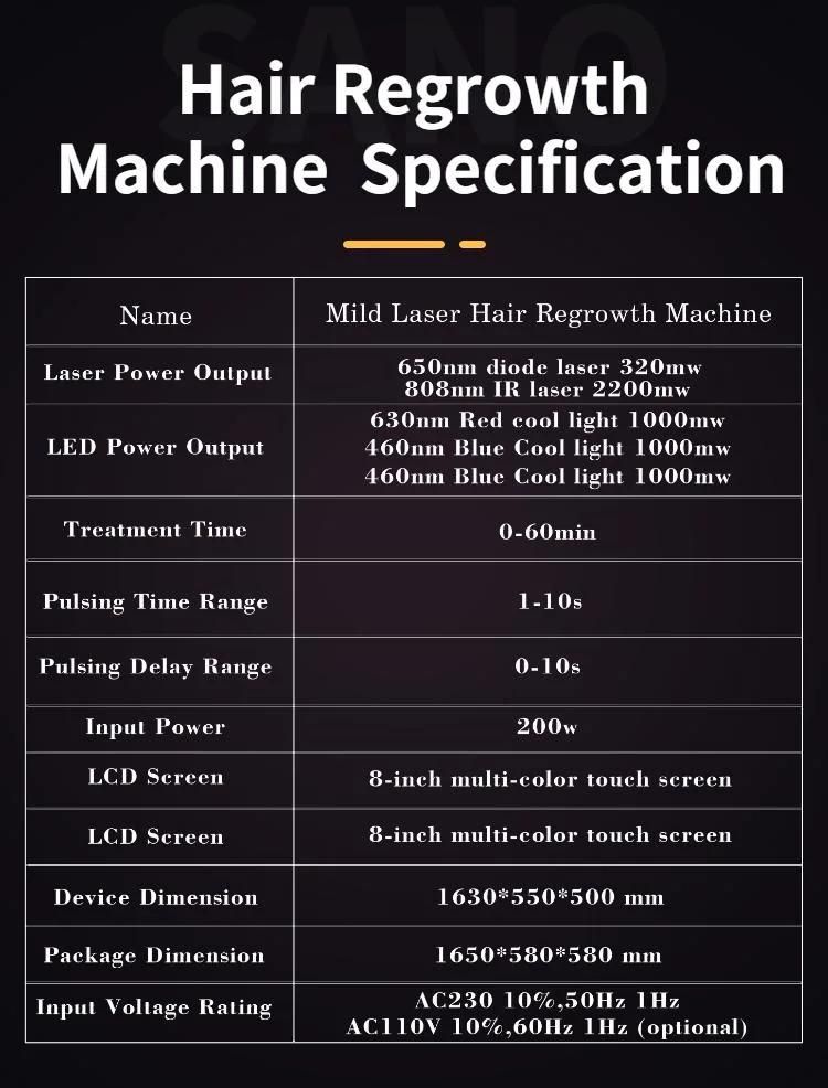 650nm Diode Laser Machine for Hair Regrowth