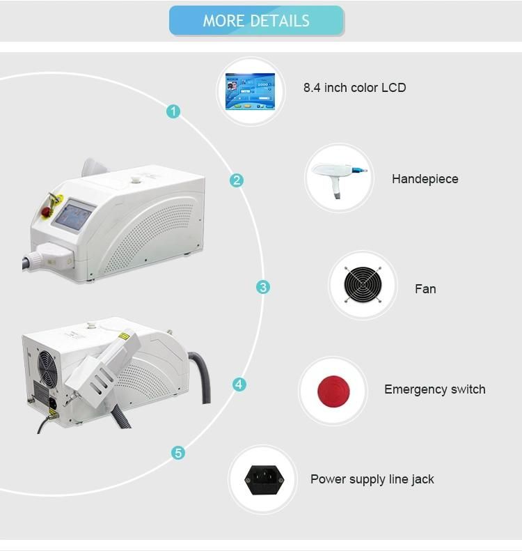 Q Switched ND YAG Laser Portable Q Switched ND YAG Laser Tattoo Removal Carbon Laser Peel Machine