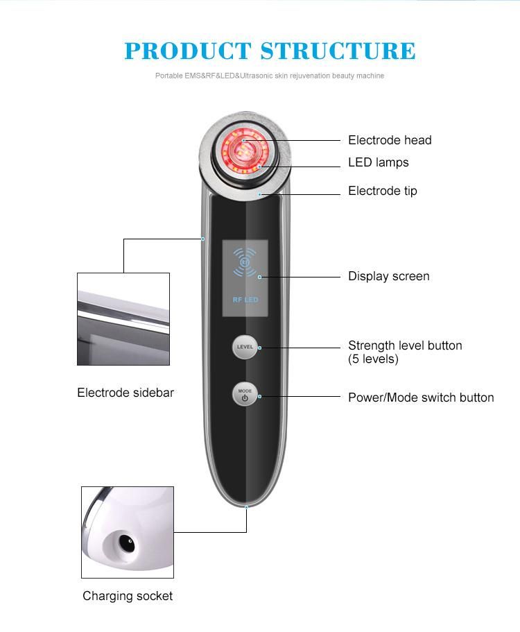 Portable Fractional RF Ultrasonic Beauty Machine with EMS