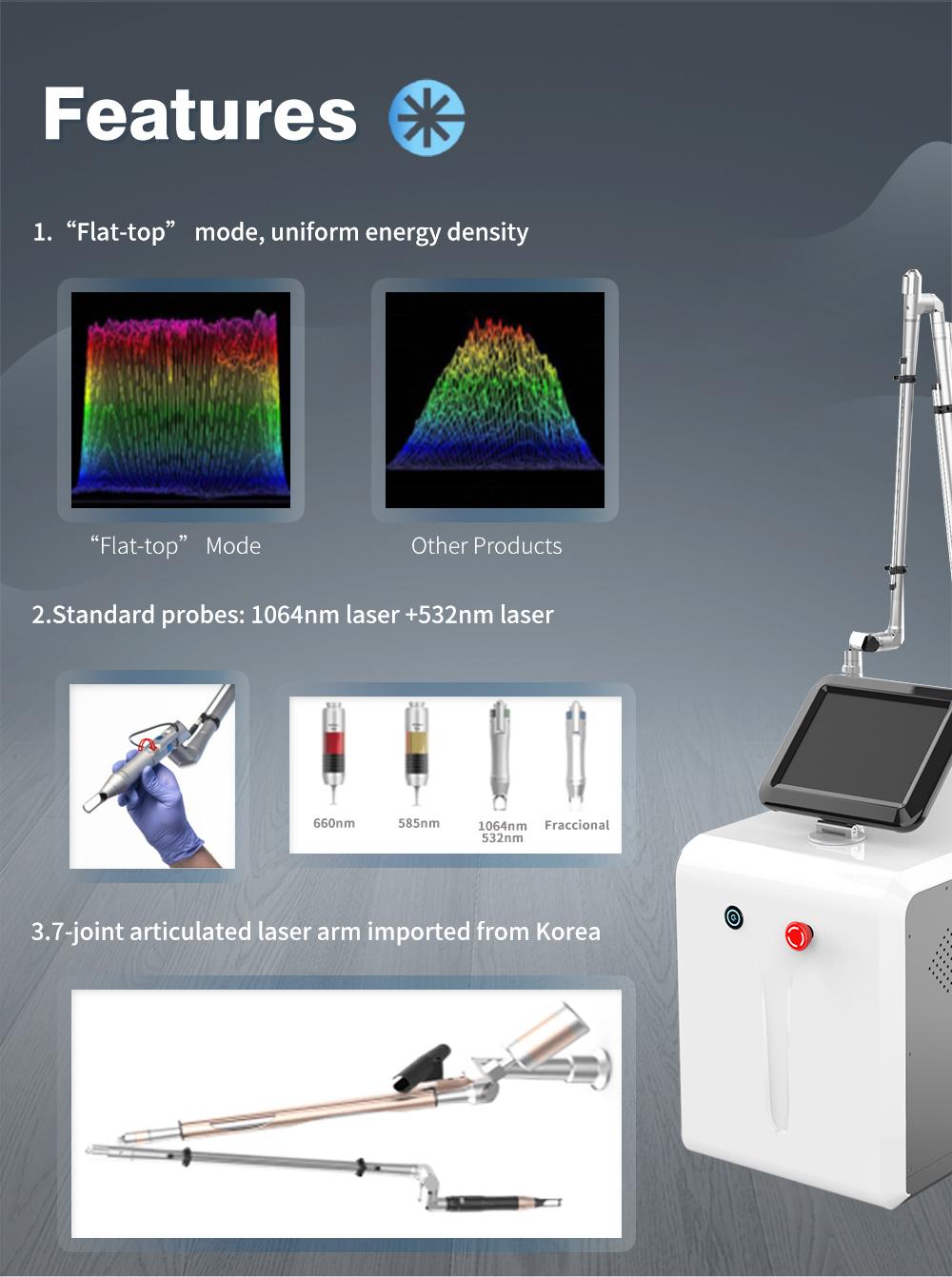 532nm 755nm 1064nm Picosecond Laser Machine Portable Laser Picosecond Laser Tattoo Removal Machine