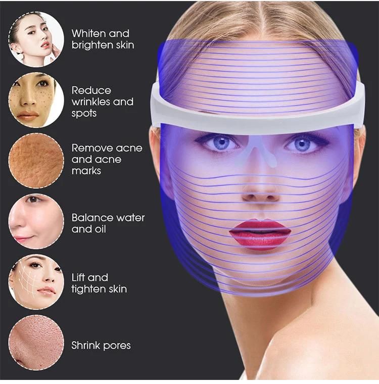 Transparent Rechargeable 7-Color LED Photon Therapy Facial Beauty Mask