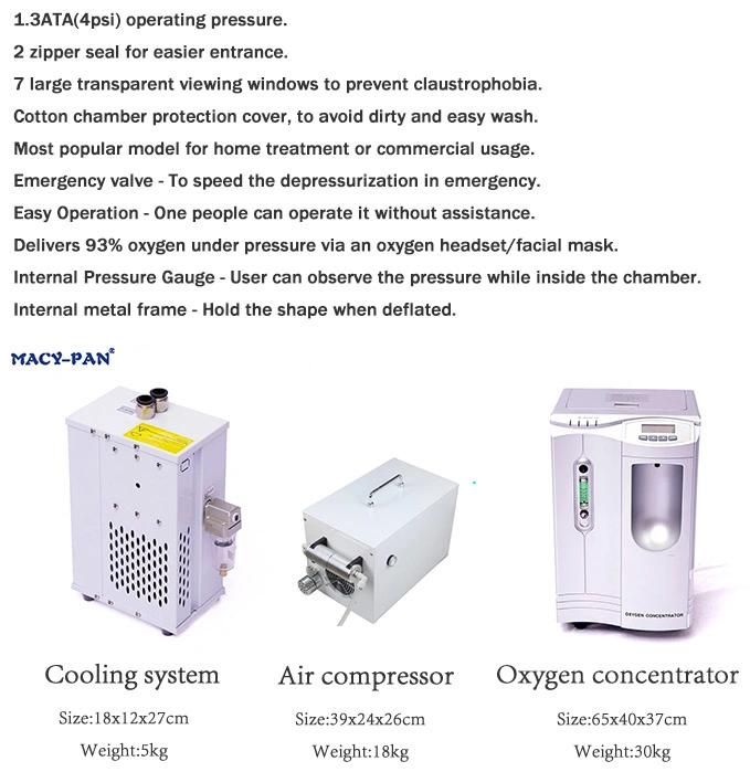 Portable Oxygen Chamber 1.3ATA Hyperbaric Oxygen Chamber Beauty Equipment
