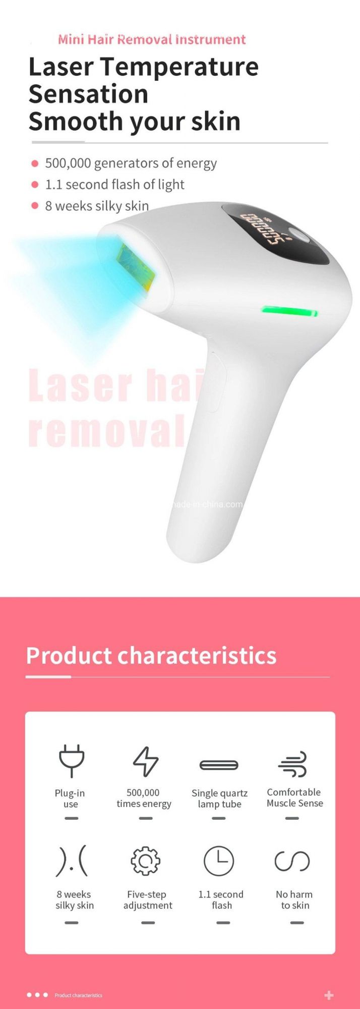 Mini Home Use Laser IPL Hair Removal Permanent Photon Hair Remover for Skin Beauty Machine