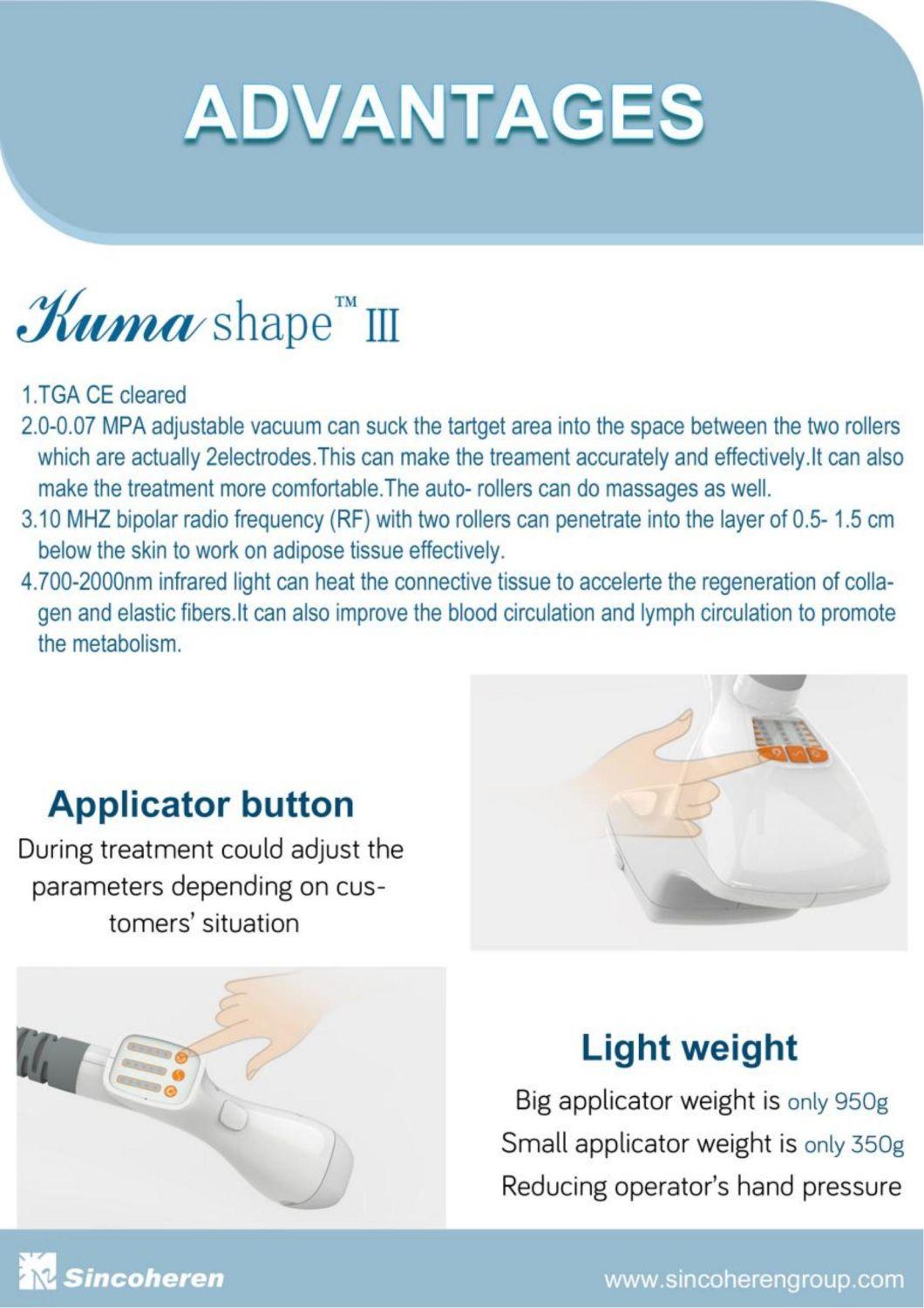 Consultant We. Kuma Shape 3 FDA Approved RF Equipment Massage Cellulite Body Infrared Body Contouring Device