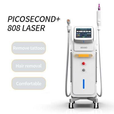 2 in 1 808 Diode Laser Permanent Hair Removal ND YAG Portable 755 Nm Picosecond Laser Tattoo Removal Machine