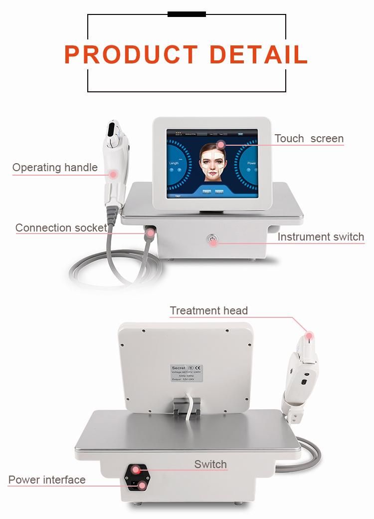 Mini Hifu Ultrasound Focused Face Neck Lifting/ Wrinkle Removal Beauty Machine