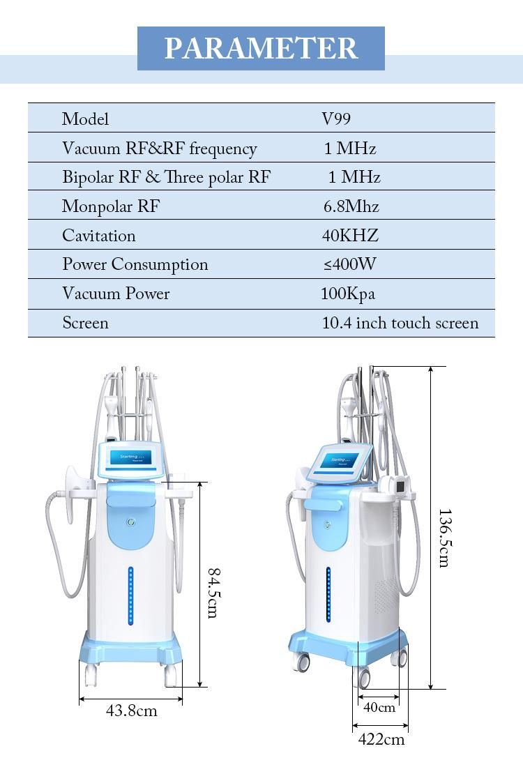 Vacuum Body Shaping System for Salon Use with 5MHz RF Velaslim Body and Face Slimming Machine