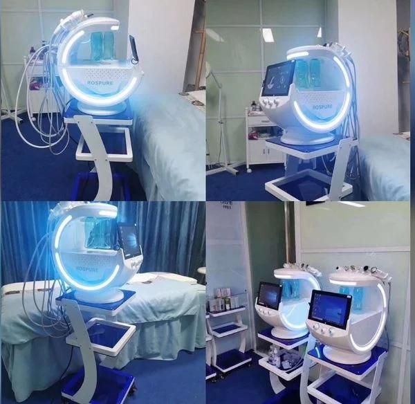 Ice Blue 7 in 1 Facial Skin Scrubber Beauty Machine Hydro Oxygen Jet Aqua Peeling Microdermabrasion Machine Ice Blue