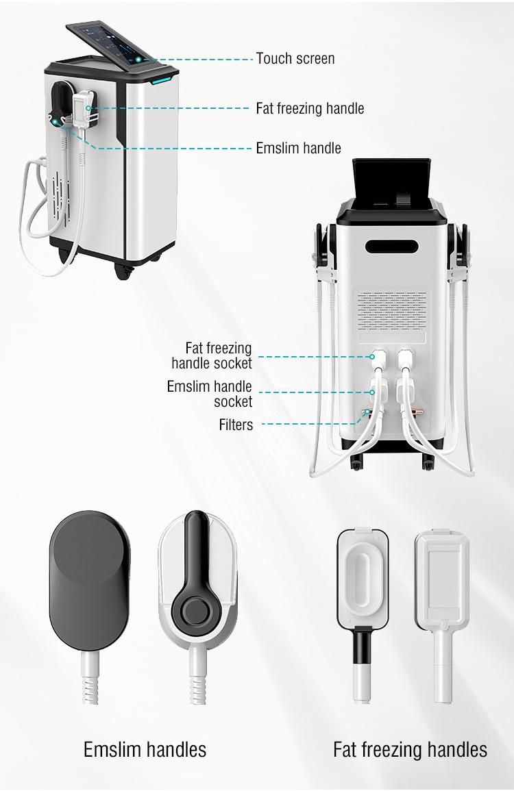 4 Handles 2 in 1 Emslim 360° Fat Freezing Machine