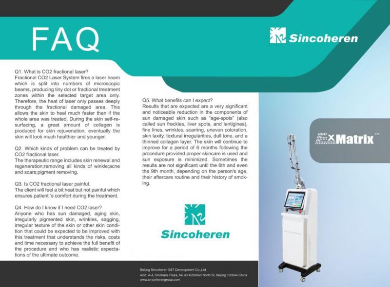 Sincoheren Pigment Removal Skin Rejuvenation Fractional CO2 Laser Vaginal Tightening Machine Acne Treatment