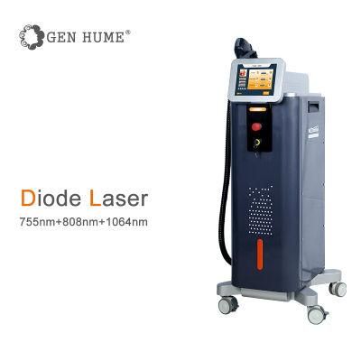 Gen Hume 2022 New Products Beauty Equipment Coherent Laser Big Spot 755nm 808nm 1064nm Laser Equipment Diode Laser Hair Removal Machine