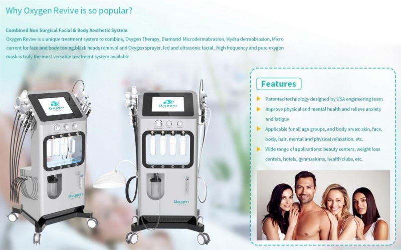 Water Microdermabrasion Deep Cleansing PDT LED Mesotherapy Gun RF Lift Skin Rejuvenation Skin Cleaning Jet Oxygen Revive Machine (M)