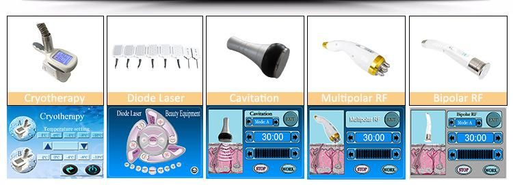 Cavitation RF Diode Laser Pads Attached Body Counting Beauty Machine